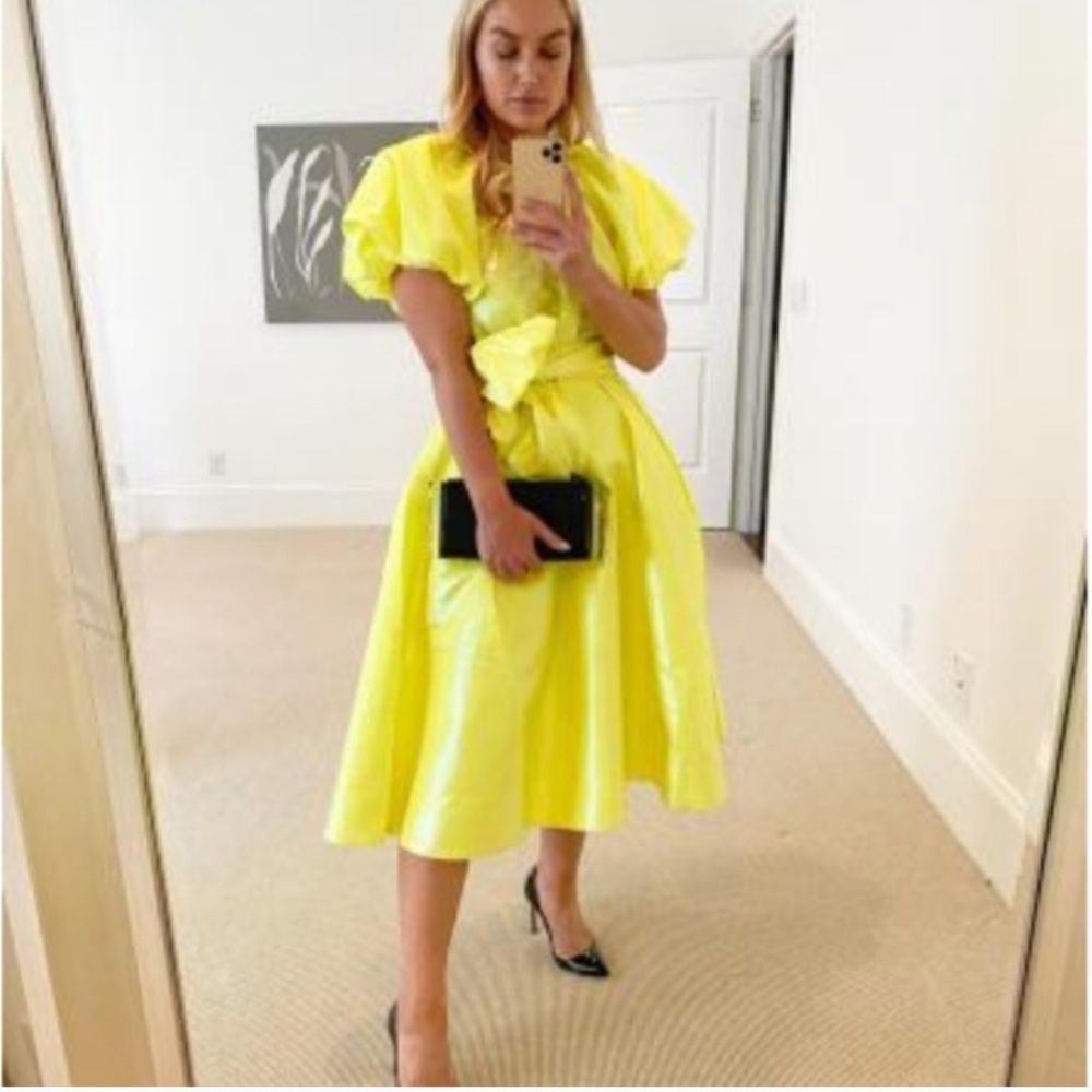 Christopher John Rogers Puff Sleeve Volume Dress